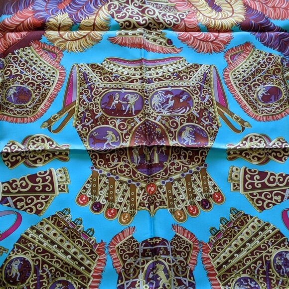 NWT Hermes 100% Silk Carre 90 Twill Sous L' Egide De Mars By Pierre Marie Scarf - Picture 1 of 13